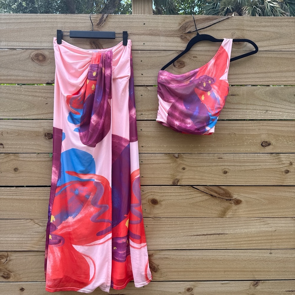 REVOLVE One Shoulder Dress - Pink and Purple